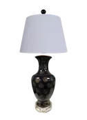 Gold Stamped Navy Blue Porcelain Lamp