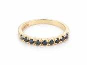 18K Yellow Gold Half Eternity Band — Diamond, Emerald or Sapphire