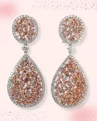 Pink and White Drop Earrings