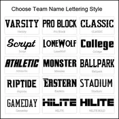 ADD TEAM NAME LETTERING