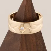 Elk Antler Band with Lab Diamond Accent