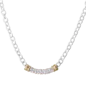 14k and Sterling Silver Two-Tone Fancy Link 0.91ctw Round Diamond Necklace