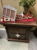 2 Dark Wood Nightstand, Glass