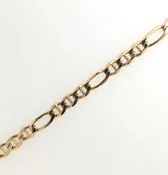 10K Yellow Gold Solid Diamond-Cut 5mm Figaro/Anchor Chain