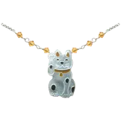 Lucky Cat sm. necklace — Bamboo Jewelry