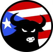 662 Bull Puerto Rican Flag 8" Sticker
