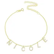 CZ BLOCK NAME NECKLACE