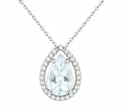 Aquamarine and Diamond Pendant