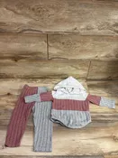 2pc Hooded Sweater & Pants Set White sz 9-12m
