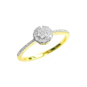 10K Ladies Ring Yellow Gold 0.18CTW