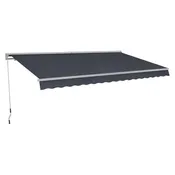 10’x8’ Retractable Awning with Half-Cassette, UV-Resistant Sunshade Canopy for Deck, Door, Window, Balcony