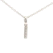 0.02 White Diamond Round 14K White Gold Necklace Length 18