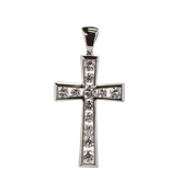 14K Yellow Gold Diamond Cross Pendant SKU: 55512