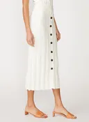 Box Pleat Midi Skirt in Cream