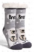 ANIMAL PATTERN SLIPPER SOCKS - 6 pr pack