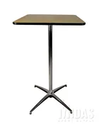 24″ Square Wood Pedestal Table – 42″ High