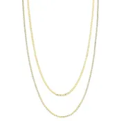 18K Gold Plated Double Stranded Mini Crystal Chain Necklace