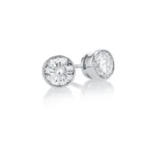 1.00 Carats Bezel Round Lab Grown Diamond Stud Earrings