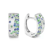 Sapphire & Tsavorite Huggie Earring