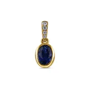 14k Yellow Gold Oval Sapphire Bezel-Set Pendant