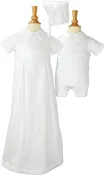 Boys 100% Cotton Convertible Christening Baptism Set with Hat — Lemonllamakidsboutique