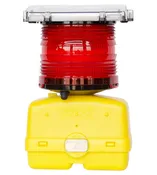 Airport Flashing Light 630 Red, Solar, 360 Degree Lens & 3-Way Switch, Rechargeable Battery Included
