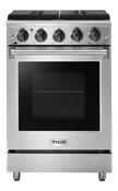 24 Inch 4 Burner Gas Range in Stainless Steel - THOR Kitchen