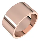 10K Rose Gold 10 mm Flat Band Size 11