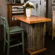 Barnwood Bar with Metal Base — Smucker Village