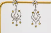 14k White Gold Diamond Chandelier Fashion Earrings
