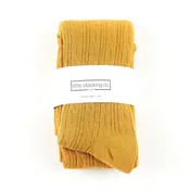 LSC114 - Golden Yellow Cable Knit Tights