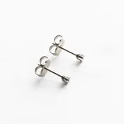 2mm Clear Cubic Zirconia Earrings in Silver