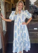 Floral Ruffle Hem Midi Dress
