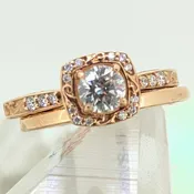 14K Rose Gold Diamond Wedding Set