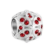 Chamilia Floral Accents Moonlight Light Siam Charm #2025-1637 (Free Shipping)