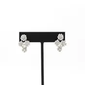 Carlos Belloso Diamond Flower Earrings set in 18k White Gold