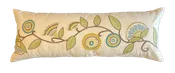 Folk Vine Embroidered Lumbar Pillow