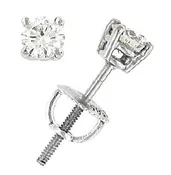 1.44cttw Round Brilliant Cut 4-Prong Diamond Stud Earring with Screwbacks G-H/SI2  (5.70-5.69X3.65mm)