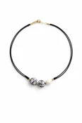 Black Talavera Necklace with Freshwater Pearl