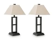 26.5-Inch Black Open-Frame Metal Table Lamps — Set of 2