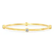 1 carat Champagne Diamonds Pounded Matte Gold Round Bangle