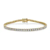 14K Yellow Gold Shy Creation  Diamond Tennis Bracelet,  67 RD 1.00CTW G/H SI