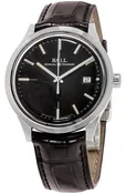 BALL for BMW Classic Automatic COSC Stainless Steel Black Dial Brown Leather Strap Date Mens Watch NM3010D-LCFJ-BK