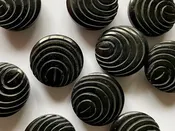 Black Horn Curved Line Shank Buttons