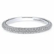14k White Gold Round Straight wedding Band