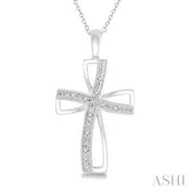 10K 0.03CT  Diamond Cross Necklace