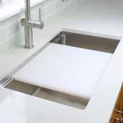 18" Dishwasher Safe White Cutting Board (LCB-18-W) - Workstation Sink Accessory
