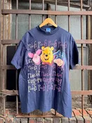 1998 Winnie the Pooh and Friends Graphic Tee in Blue Mens Size XL
