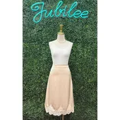 Alicia Champagne Lace Midi Slip Skirt