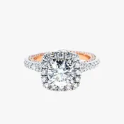 14KT Two Tone 1.17CTW Earth Mined Verragio Couture Halo Diamond Engagement Ring Setting